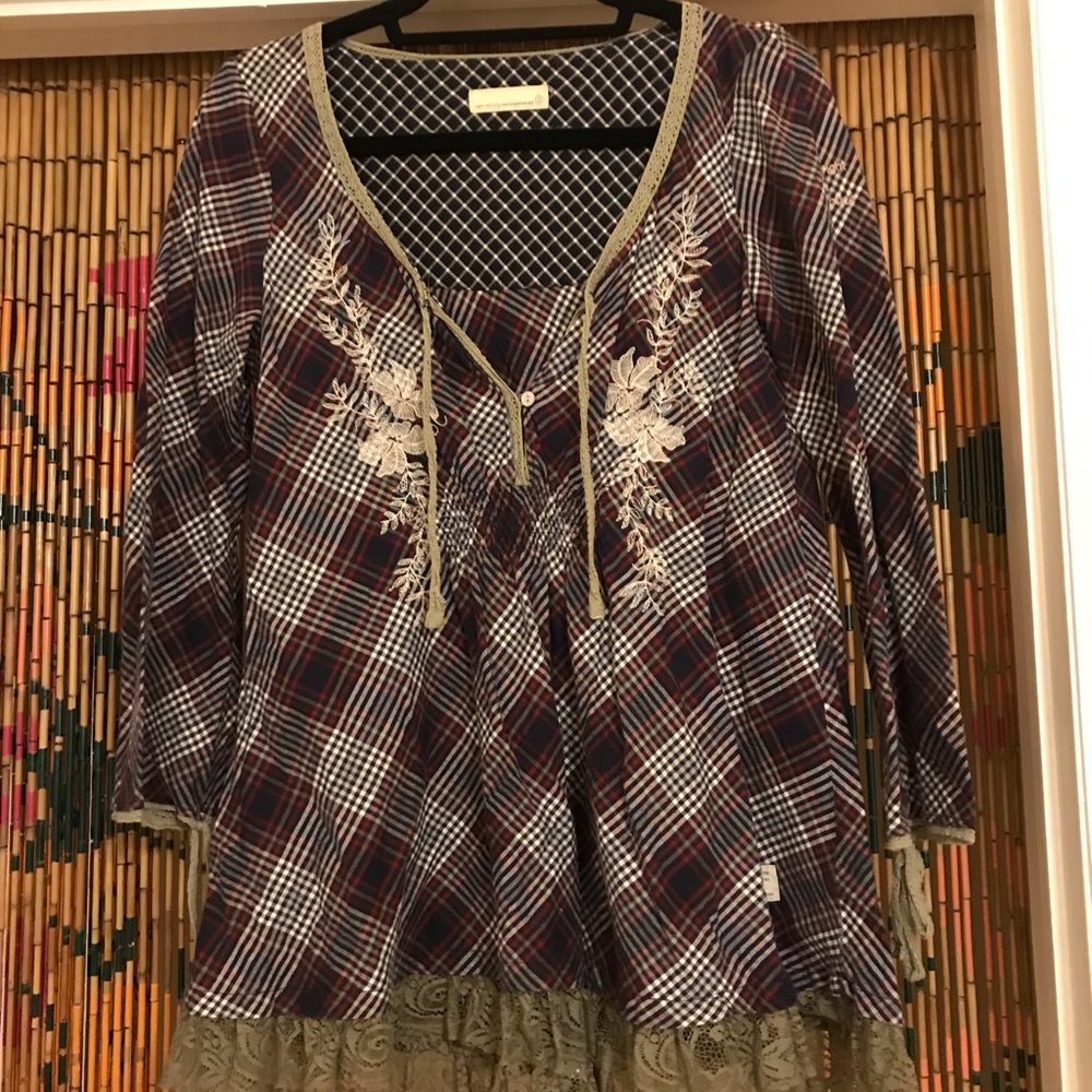 Odd Molly Sz 2 Plaid Tunic